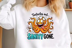 Funny Crazy Coffee Octopus Sublimation PNG Product Image 2