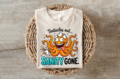 Funny Crazy Coffee Octopus Sublimation PNG Product Image 3