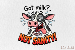 Funny Crazy Cow Sublimation PNG Product Image 1