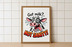 Funny Crazy Cow Sublimation PNG Product Image 5