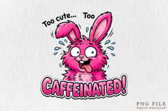 Funny Crazy Pink Bunny Sublimation PNG Product Image 1