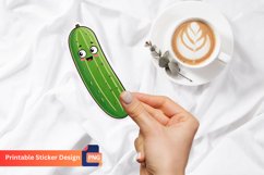 Funny Cucumber Sticker, Cute Vegetable Sticker, Cucumber Art Product Image 1