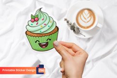Funny Cupcake Sticker, Dessert Lover Sticker, Fun Cupcake Product Image 1