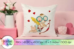 Funny Cupid Illustration for Valentine's Day Crafts Product Image 1