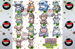Watercolor Funny Grumpy Animals Clipart Product Image 3