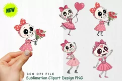 Funny Cute Valentine's day skeletons Clipart PNG Product Image 1