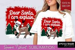 Funny Deer Xmas Square Tshirt Background Christmas PNG Product Image 1