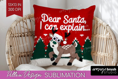 Funny Deer Xmas Pillow Sublimation Christmas Pillow Cover Product Image 1