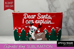 Funny Deer Xmas Cosmetic Bag Christmas Makeup Bag PNG Product Image 1