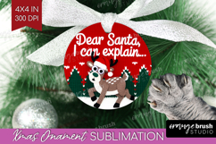 Funny Deer Xmas Ornament PNG Christmas PNG Sublimation Product Image 1