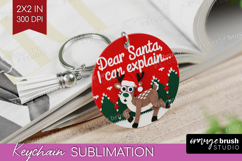 Funny Deer Xmas Keychain PNG Christmas Keychain Sublimation Product Image 1