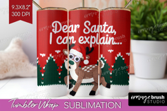 Funny Deer Xmas Tumbler Wrap Christmas Tumbler PNG Product Image 1