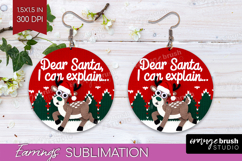 Funny Deer Xmas Round Earrings Christmas PNG Sublimation Product Image 1