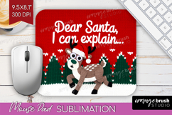 Funny Deer Xmas Mouse Pad Sublimation Christmas Mousepad PNG Product Image 1