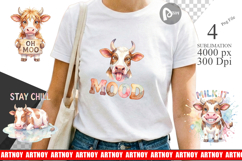 Funny Derpy Cow Quotes Sublimation Product Image 1