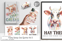 Funny Derpy Cow Quotes Digital Paper Product Image 1