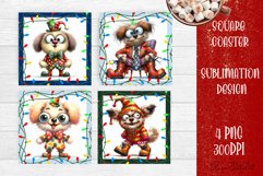 Funny Christmas humorous dog Coaster Design | animal Square Product Image 1