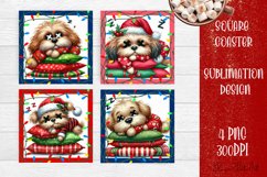 Funny Christmas humorous dog Coaster Design | animal Square Product Image 1