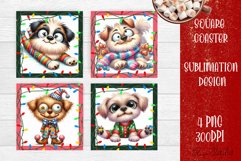 Funny Christmas humorous dog Coaster Design | animal Square Product Image 1