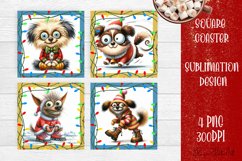 Funny Christmas humorous dog Coaster Design | animal Square Product Image 1