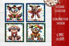 Funny Christmas humorous dog Coaster Design | animal Square Product Image 1