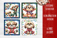 Funny Christmas humorous dog Coaster Design | animal Square Product Image 1