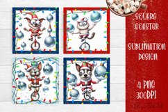 Funny Christmas humorous dog Coaster Design | animal Square Product Image 1