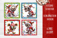 Funny Christmas humorous dog Coaster Design | animal Square Product Image 1