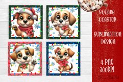 Funny Christmas humorous dog Coaster Design | animal Square Product Image 1
