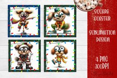 Funny Christmas humorous dog Coaster Design | animal Square Product Image 1
