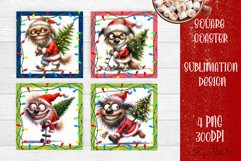 Funny Christmas humorous dog Coaster Design | animal Square Product Image 1