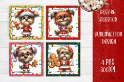 Funny Christmas humorous dog Coaster Design | animal Square Product Image 1