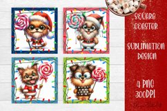 Funny Christmas humorous dog Coaster Design | animal Square Product Image 1