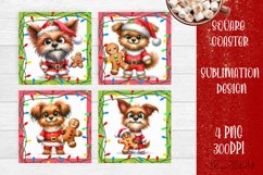 Funny Christmas humorous dog Coaster Design | animal Square Product Image 1