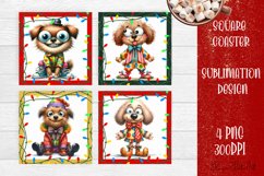 Funny Christmas humorous dog Coaster Design | animal Square Product Image 1