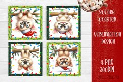 Funny Christmas humorous dog Coaster Design | animal Square Product Image 1