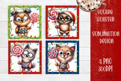 Funny Christmas humorous dog Coaster Design | animal Square Product Image 1