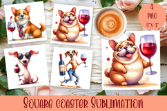 Funny dog Coaster Sublimation | Dog Square Coaster Product Image 1