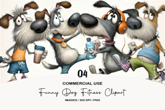 Funny Dog Fitness Clipart Product Image 1