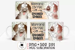 funny dog mug design with springer spaniel  dog and a quote