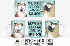 bulldog mug png design shown on mugs