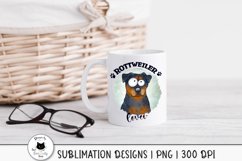 rottweiler png design shown on a mug