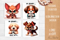 Funny dog Sarcastic Quotes Coaster Sublimation Design Product Image 1