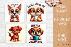 Funny dog Sarcastic Quotes Coaster Sublimation Design Product Image 1