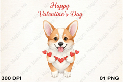 Funny Dog Valentine Clipart PNG Product Image 1