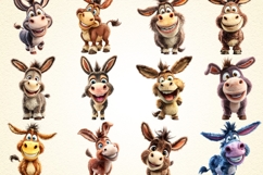 Funny Donkey 60 PNG Clipart Bundle 4K UHD 4K Transparent BG Product Image 3