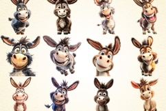 Funny Donkey 60 PNG Clipart Bundle 4K UHD 4K Transparent BG Product Image 4