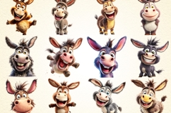 Funny Donkey 60 PNG Clipart Bundle 4K UHD 4K Transparent BG Product Image 5