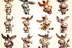 Funny Donkey 60 PNG Clipart Bundle 4K UHD 4K Transparent BG Product Image 6