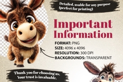 Funny Donkey 60 PNG Clipart Bundle 4K UHD 4K Transparent BG Product Image 9